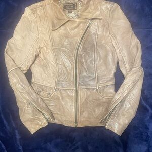 Guess Women's Tan Leather Jacket